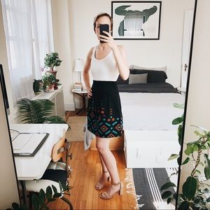 Nanette Lepore embroidered black skirt